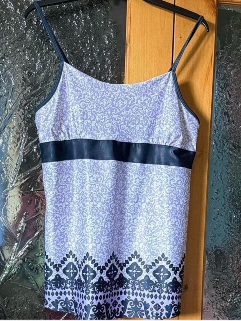 Reebok Lavender & Blue Printed Spaghetti Strap tank